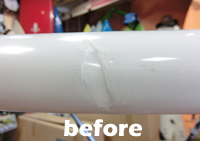 ノーズの破損 修理前